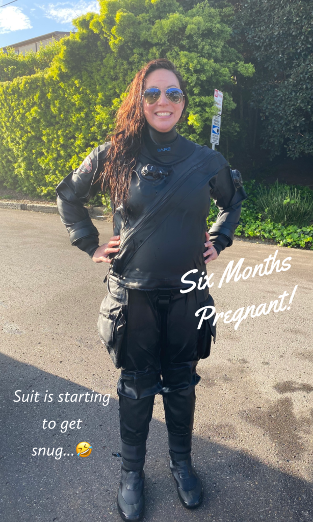 Wearing a drysuit let me swim in the cold ocean water while pregnant